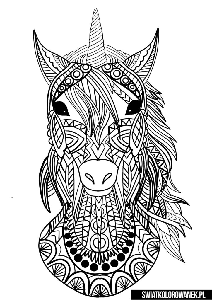 Unicorn Coloring Pages for adult