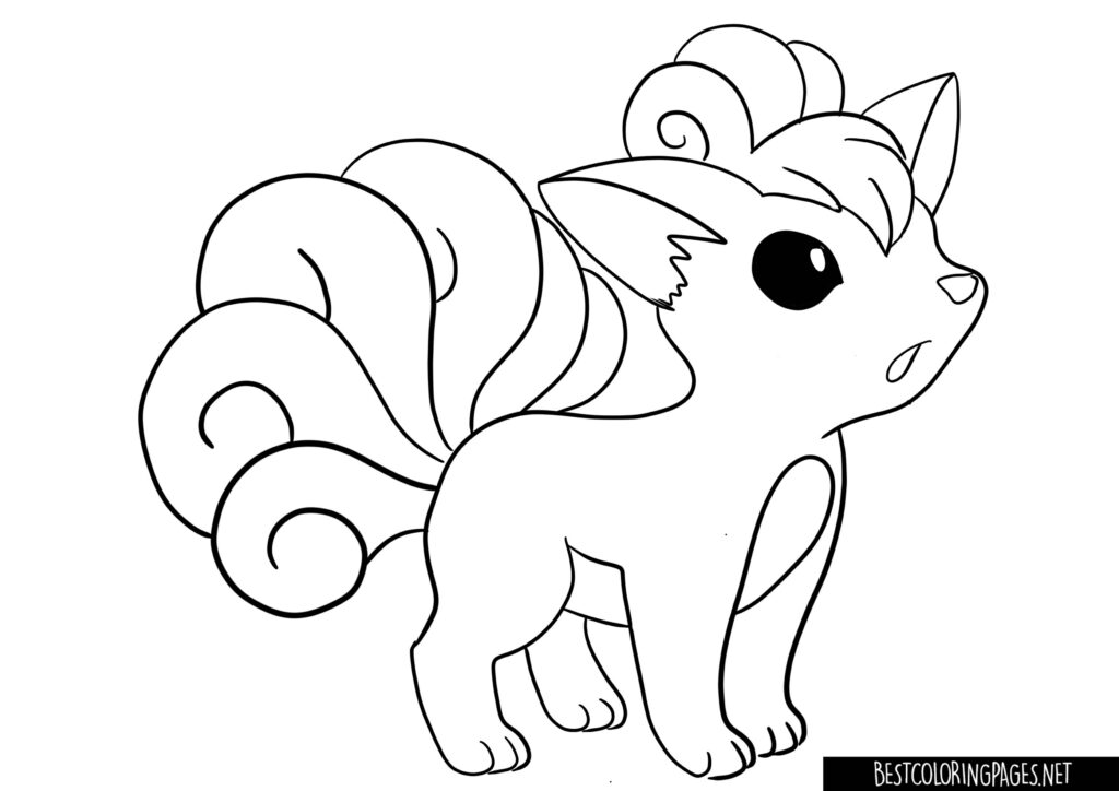 Vulpix printable coloring page