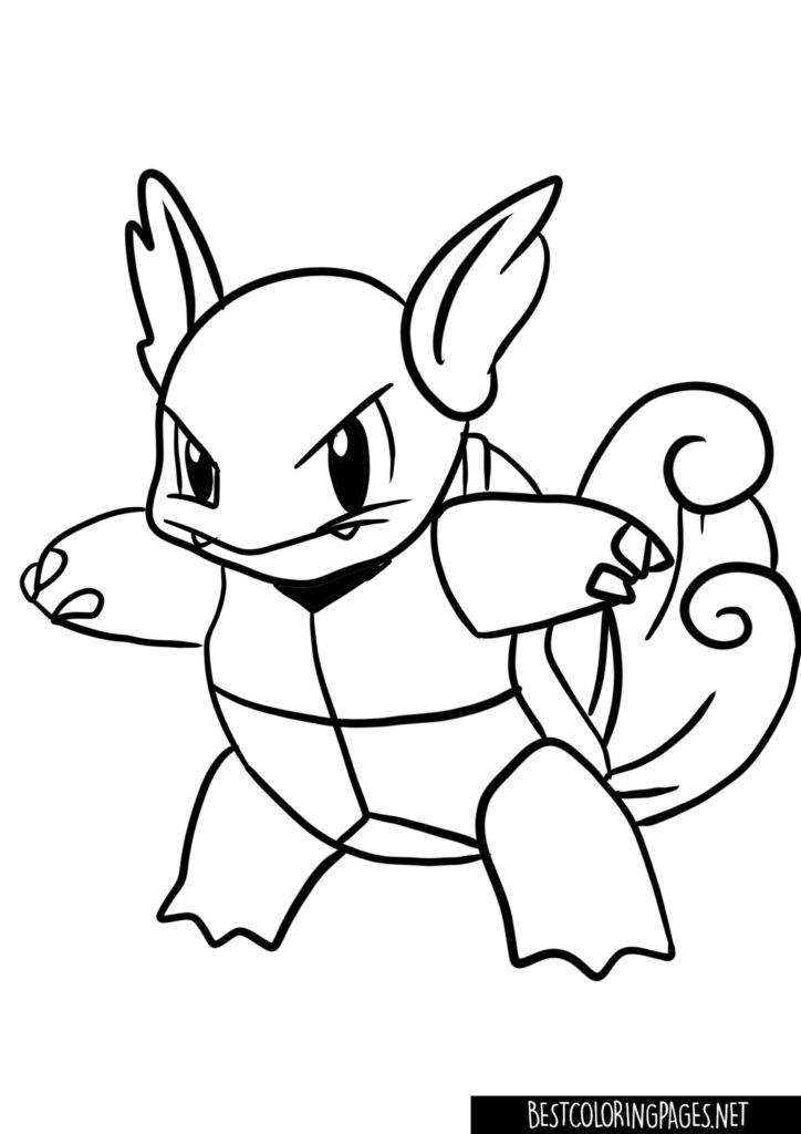 Wartortle Pokemon download free coloring page
