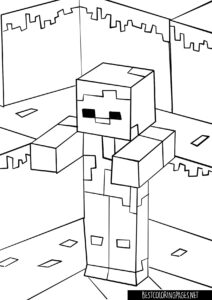 Zombie Minecraft Coloring Page