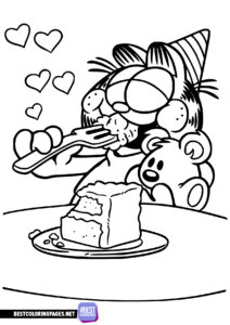 Garfield birthday coloring page