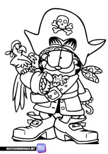 Garfield pirate coloring page