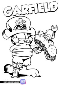 Garfield pirate coloring pages