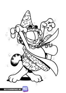 Wizard Garfield coloring page