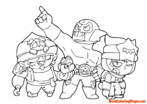 Characters from Brawl Stars coloring page