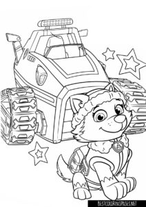 Everest Paw Patrol colouring page