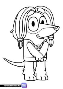 Indy - colouring page Bluey