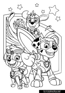 Paw Patrol Mighty Pups coloring page