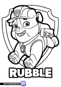 Rubble PAW Patrol coloring page