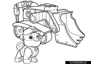 Rubble and his car colouring pages