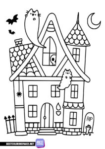 Halloween Pusheen coloring pages