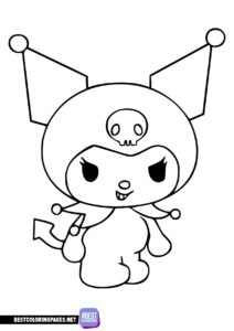 Kuromi devil coloring page
