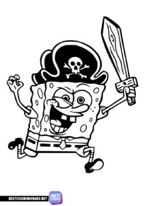 Pirate SpongeBob colouring