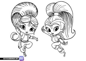 Shimmer and Shine coloring book