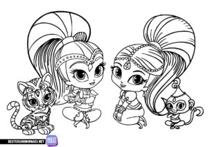 Shimmer and Shine coloring pages for girls