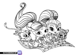 Shimmer and Shine free printable coloring page