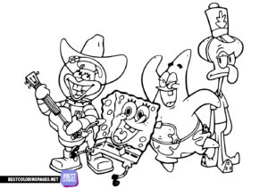 SpongeBob Characters Coloring Page