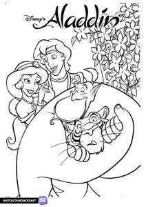 Aladdin free coloring page for kids