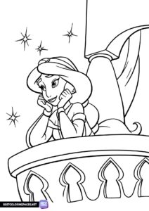Aladdin princes Jasmine coloring page