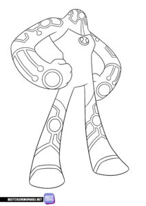 Alien from the cartoon Ben 10 coloring sheet