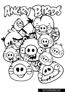 Angry Birds coloring pages for kids
