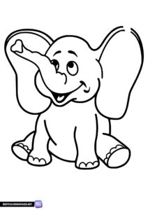 Animals coloring page - elephant