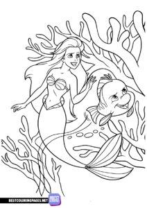 The Little Mermaid Coloring Page for kids
