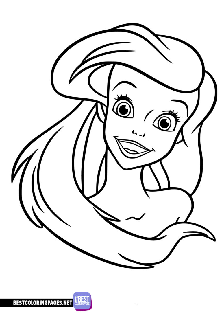 Ariel Face Coloring Page