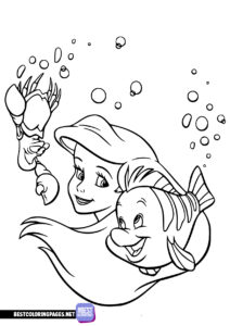 Ariel and friends coloring pages