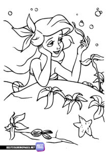 Ariel free coloring sheet