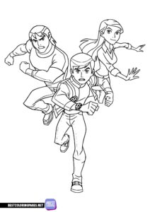 Ben 10 characters coloring pages