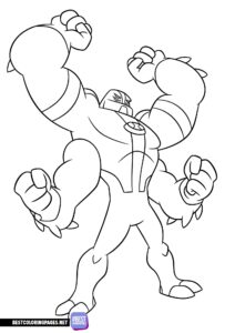 Ben10 coloring page for children