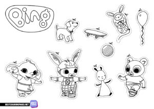 Bing Bunny Characters coloring page