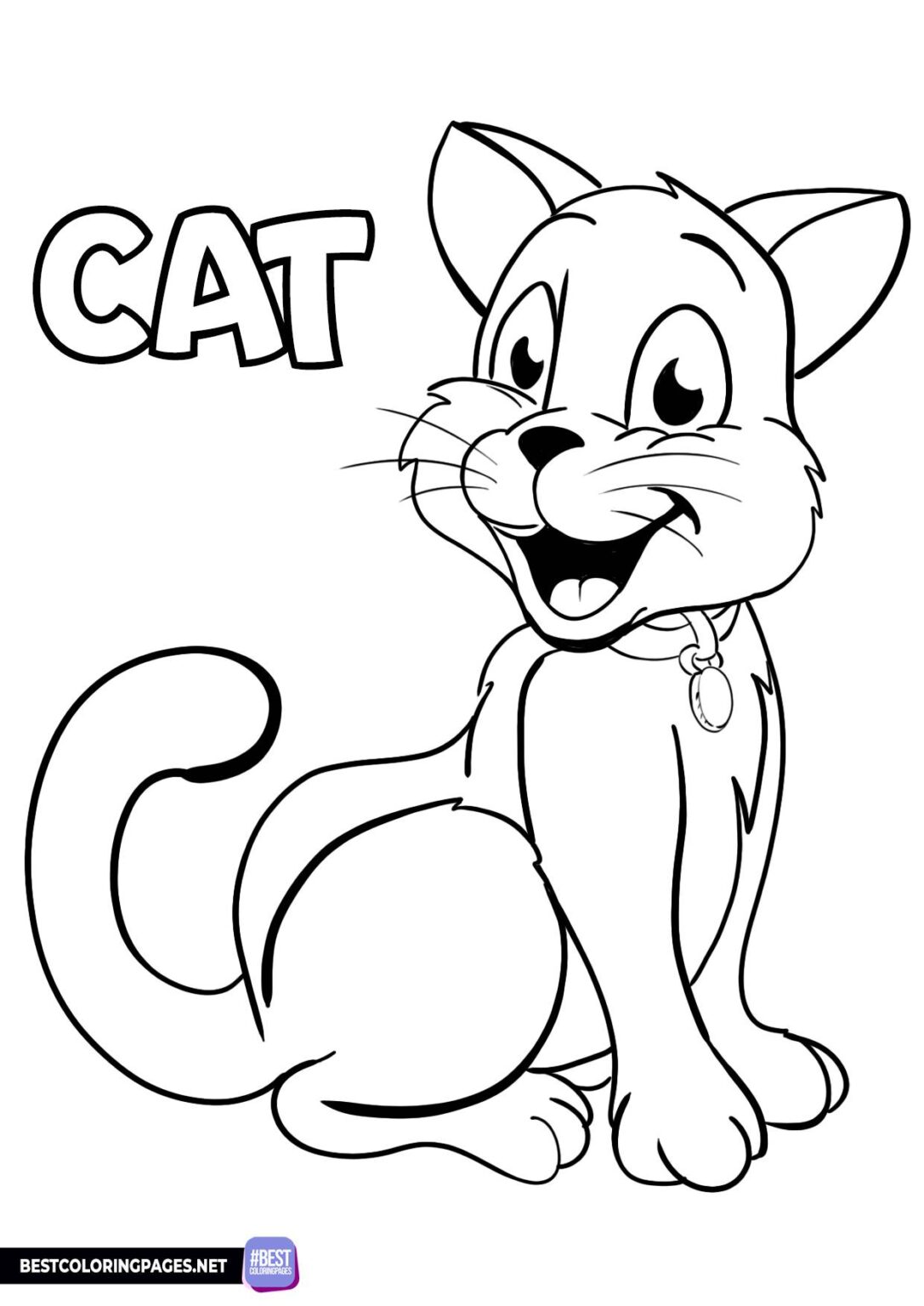 Cat coloring page for kids - Free printable coloring pages