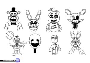 FNAF Characters coloring page