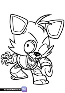 FNAF Mini Foxy coloring page