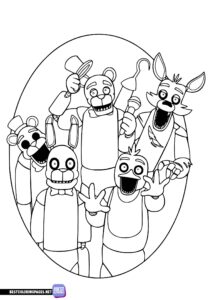 Free printable FNAF coloring pages