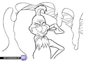 Free printable Grinch coloring page