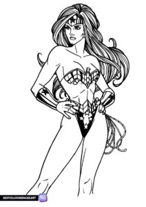 Free printable Wonder Woman coloring page