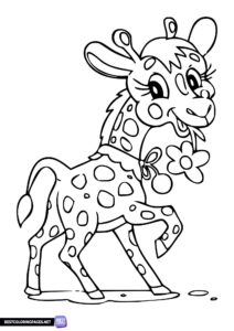 Giraffe coloring page for children