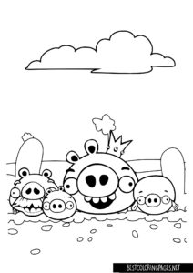 Pigs Angry Birds Coloring Page