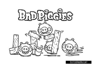 Pigs from Angry Birds coloring page