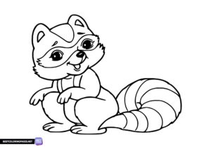 Raccoon coloring page to print