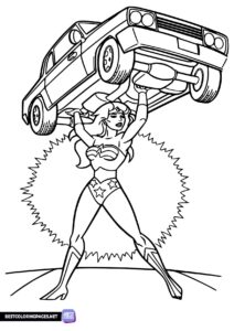 Strong Wonder Woman coloring page
