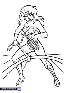 Wonder Woman and SuperMan coloring activity