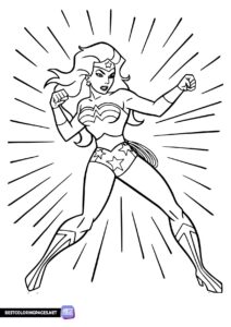 Wonder Woman coloring page for kids printable