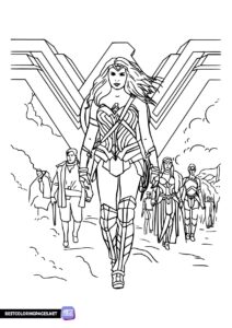 Wonder Woman colouring page