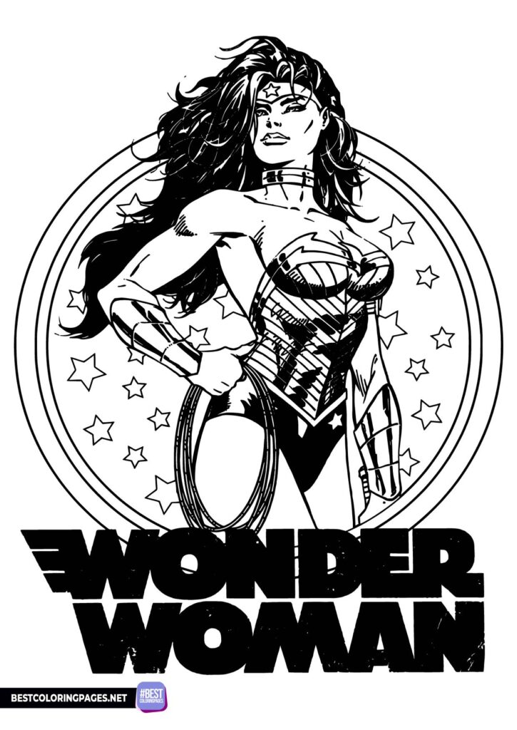Wonder Woman colouring pages