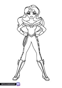 Wonder Woman doll coloring page