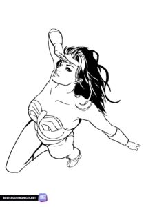 Wonder Woman free printable coloring pag